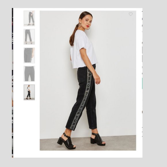 Diamond Embellished High waist Straight Leg Jeans, 99%Cotton Moto Ankle NEW 28 - Picture 2 of 10